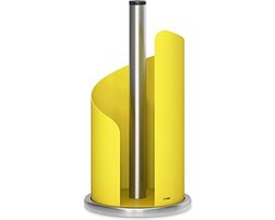keukenrolhouder roestvrij staal mat H 30 Ø 15 cm rolhouder papierrolhouder voor keukenrolhouder staand (citroengeel)