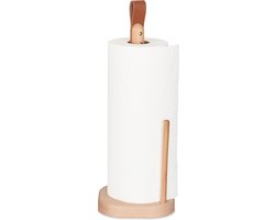 keukenrolhouder staand - met stop - vierkant - 35 x 13 x 13 cm - hout