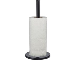 Keukenrolhouder - staand - rvs - zwart - D15 x H32 cm - keukenpapier houder