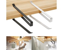 Keukenrolhouder - Toiletrolhouder - WC Rolhouder - Planchet Badkamer - Keukenrolhouder onder Kast - 2 Stuks Papieren Handdoekhouder Aanrecht - Keuken Zelfklevend Wandmontage Papieren Handdoekrek - Keukenhanddoekhouders voor badkamer, toilet, keuken