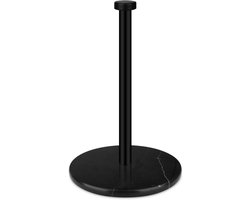 Keukenrolhouder Vrijstaand - Papierrolhouder - Keuken Organisatie - Zwaar Marmeren Voet - 33.5 x 17.8 cm - Mat Zwart