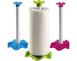 keukenrolhouder wit en blauw in de vorm van een bloem