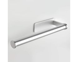 Keukenrolhouder – Zelfklevend – Hangend – RVS – 26,5 cm – Zilver