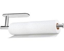 Keukenrolhouder - Zelfklevend of Boren - Keukenrolhouder - Rollenhouder - Keukenrolhouder Hangend - Geborsteld zilver - RVS - 33.5*5*6.5 cm - Geschikt voor keuken, badkamer, spoelbakken, voorraadkasten en koelkasten