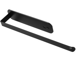 Keukenrolhouder zonder pons - 28,5 cm magnetische keukenrolhouder van koolstofstaal - Handdoekhouder zonder boren - Magneten - Keukenrolhouder voor aan de muur - Keukenrolhouder (zwart)