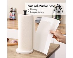Keukenrolhouder zwart marmer keukenrolhouder staand werkblad, keukenrolhouder roestvrij staal SUS304 keukenpapierhouder vrijstaand, KPH100S14B-BK