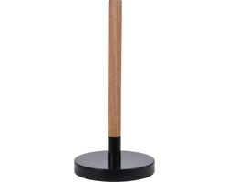 Keukenrol/keukenpapierhouder - Zwart - Bamboe - 31 cm
