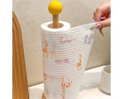 Keukenrollhouder Vrije staande papieren handdoekhouder Keukenrollhouder Papieren torenstand Ronde weefselpapieren rolhouder voor keuken Slaapkamer Badkamer Papieren handdoekhouder ﻿ (geel)