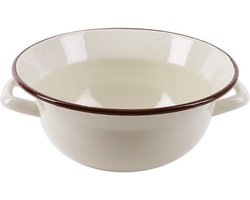 Keukenschaal Geëmailleerd Beige BROWN 26 cm, 2,5 l - Keukenkom - Keuken - Mengkom - Kom - Serveerkom