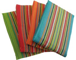 Keukenschotel Set - Theedoeken Katoen - Keukenwerk Ondersteunen - Zeer Absorberend Pluisvrij - 4 Stuks 40x70cm - Multicolor