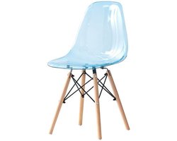 Keukenstoel DKD Home Decor Natuurlijk Blauw PVC Berken (50 x 46 x 83,5 cm)