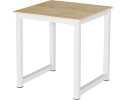 Keukentafel - bureau tafel - 75 cm x 75 cm - wit bruin