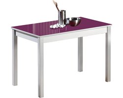 Keukentafel - Eettafel Glas - Eten Zitten - Vast Ontwerp - 80 x 40 cm - Aubergine