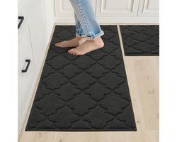 Keukentapijt - 2 stuks - 50 x 75 cm + 50 x 120 cm - Zwart