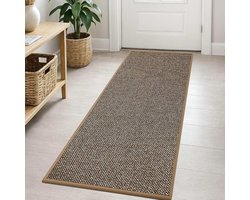 Keukentapijt, wasbaar, 45 x 120 cm, duurzame keukenloper, absorberend, van rubber, loper, gemakkelijk te reinigen, voor badkamer, hal, eetkamer, wasruimte, bruin