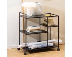 Keukentrolley Nebas 78cm - zwart - Actona - Metalen kasten - Zwart - Metaal - Metalen kasten -