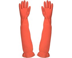 Keukenvaatwashandschoenen, lange rubberen handschoenen, waterdichte huishoudhandschoenen, herbruikbare reinigingshandschoenen voor het beschilderen van tuinhuisjes