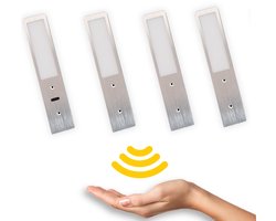 Keukenverlichting LED Onderbouw – SET van 4 X ALUMINIUM - Kastverlichting met Sensor – Dimbaar – Aluminium Spots – 3000K Warm Wit – 240 Lumen – Slechts 4 mm dik – SMART LEDesign (4 PACK)