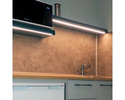 Keukenverlichting onderbouw led strip set | Keukenkast- en aanrecht verlichting | Onderbouwverlichting met stopcontact | 1 meter | Helder wit licht