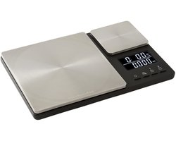 Keukenweegschaal, Digitaal, Dubbel Weegplatform, 5 KG, 500 GR, Tarrafunctie, Zilver - KitchenAid