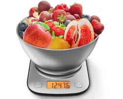 Keukenweegschaal digitaal met kom - Incl Kom - Digitaal - Wegen - Keukenapparatuur - Keukenweegschaal - Precisie weegschaal - Koken -