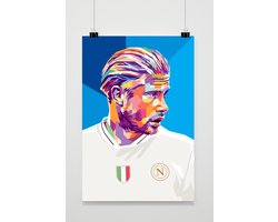 Kevin De Bruyne Poster - Voetbal Posters - Sport - Pop Art - Atleet - Spelmaker - Wanddecoratie Woonkamer - 180 gram papier - L7028 - Formaat 70 x 100cm