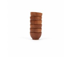 Khaya - houten eierdopje - eco-vriendelijk - vegan - handgemaakt - set van 6