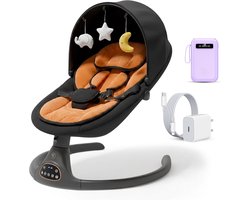 Khido®Elektrische Babyschommel - Muziek en Bluetooth functie - Met Eetplankje - Incl powerbank - Babyswing - Schommelstoel