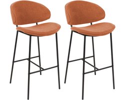 KIANA - Barkruk set van 2 - Oranje - Polyester