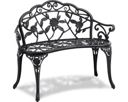 Kibus Tuinbank - Staal - Zwart - 99x80x57cm - Max 218kg - Poedercoating - Tuin, Balkon, Voortuin - Zitcomfort - Weerbestendig - Tuin bank - Tuinbanken