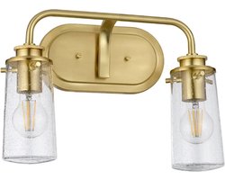 Kichler LED Wandlamp Braelyn | 2X E27 Max 40W | IP44 | Brushed Brass