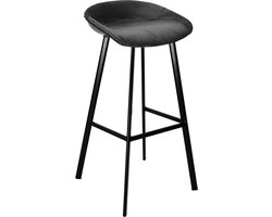 Kick barkruk Finn hoog - Velvet Donker Grijs