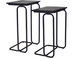Kick bijzettafel Noah set van 2 - Zwart