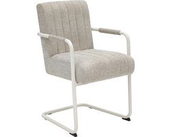 Kick buisframe stoel Isa - beige - wit frame