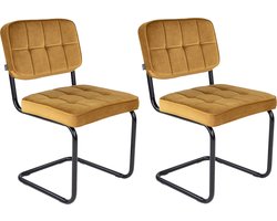 Kick buisframe stoel Ivy goud - set van 2