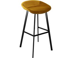 KICK® FINN Barkruk Goud – Zithoogte 70 cm – Velvet – Stalen Frame