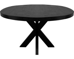 Kick Industrial Eetkamertafel Dax Rond - Zwart 120 cm