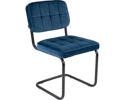 KICK® IVY Eetkamerstoel – Velvet – Buisframe – Donker Blauw