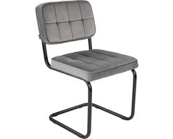 KICK® IVY Eetkamerstoel – Velvet – Buisframe – Grijs
