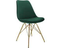 Kick Kuipstoel Velvet Donker Groen - Goud Frame
