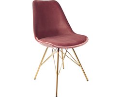 Kick Kuipstoel Velvet Roze - Goud Frame