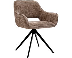 KICK® NORI Draaibare Eetkamerstoel – 360° Auto-Return – Chenille – Taupe