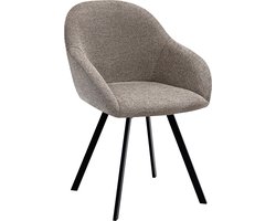 KICK® OLOF Draaibare Eetkamerstoel – 180° Auto-Return – Textuurstof – Taupe