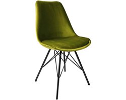 KICK® VELVET Kuipstoel Groen – Eetkamerstoel – Velvet – Zwart Frame