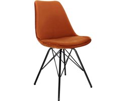 KICK® VELVET Kuipstoel Oranje – Eetkamerstoel – Velvet – Zwart Frame