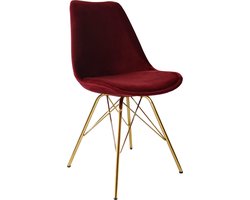 KICK® VELVET Kuipstoel Rood – Eetkamerstoel – Velvet – Goud Frame