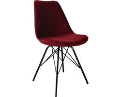 KICK® VELVET Kuipstoel Rood – Eetkamerstoel – Velvet – Zwart Frame