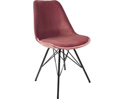 KICK® VELVET Kuipstoel Roze – Eetkamerstoel – Velvet – Zwart Frame