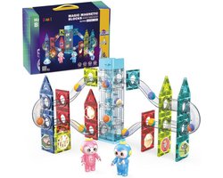 Kiddel Interactieve Magnetische Knikkerbaan - Uitbreidbare Educatieve bouwset / bouwpakket met Elektrische Lift - knikkers voor Kinderen speelgoed kinderspeelgoed 3 jaar 4 jaar cadeau