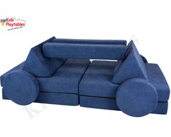 Kiddy Speelbank kind Blauw | Kinderbank modulair peuter | Kinderstoel | Kinderfauteuil | Play Couch | Kinderzetel | Bankje | Montessori speelgoed, Kindersofa | Slaapbank